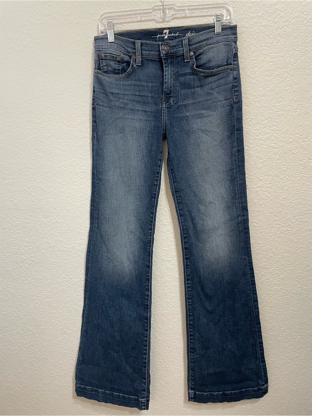 7 For All Mankind Dojo Blue 29 Flare Trouser Jeans - Picture 2 of 11